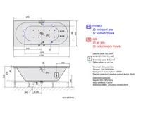 POLYSAN VIVA B HYDRO-AIR hydromasážní vana, 175x80x47cm, bílá (9)