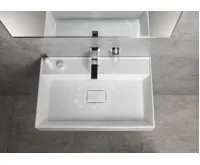 SAPHO GODIVA umyvadlo, litý mramor, 68x44cm, bez otvoru, bílá (7)