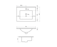 SAPHO SLIM keramické umyvadlo, nábytkové, 76x46,5cm, bílá (3)