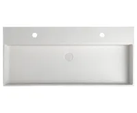 SAPHO QUADRADO betonové dvojumyvadlo včetně výpusti, 96x44cm, bílý pískovec (3)