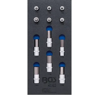 BGS Modul - hlavice zástrčné - vnitřní šestihran, sada 12 dílů