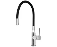SAPHO SILI stojánková dřezová baterie, flexibilní ramínko, černá/chrom
