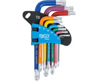 BGS Sada zahnutých klíčů,  vícebarevné,  krátké,  T-profil (pro Torx) s otvorem a kulovou hlav (1)
