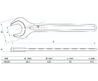 BGS Klíč plochý 60,0 mm, jednostranný (1)
