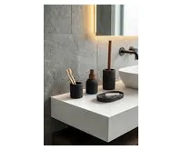 SAPHO CRAFT WC štětka na postavení, acacia/černá (1)