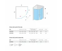 Sprchový kout, Kora Lite, čtvrtkruh, 80 cm, R550, chrom ALU, sklo Čiré (3)