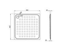 NOFER Nerezová sprchová vanička, čtverec 80x80cm, mat (2)