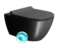 GSI PURA závěsná WC mísa, Swirlflush, 36x55cm, černá dual-mat