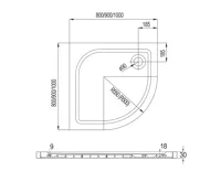LIMA Sprchový kout, čtvrtkruh, 100x190 cm, R 550, chrom ALU, sklo Čiré, vanička z litého mramoru (9)