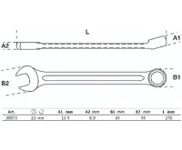 BGS Klíč očkoplochý 13 mm, 15° vyhnutý (1)