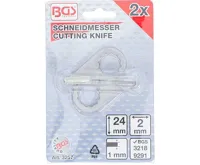 BGS Nůž na vyřezávání autoskel,náhradní pro 3218, půlkulatý 2x24mm (2)
