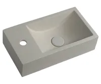 SAPHO CREST L betonové umývátko, nástěnné, včetně výpusti, 40x22cm, bílý pískovec SAPHO CREST L betonové umývátko, nástěnné, včetně výpusti, 40x22cm, bílý pískovec