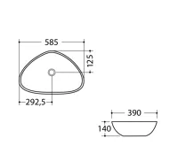 SAPHO DALMA keramické umyvadlo na desku, 58,5x39 cm, grigio (8)