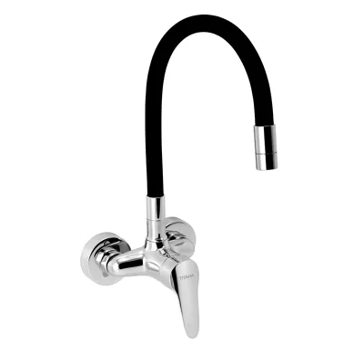 NOVASERVIS Dřezová baterie s elastickým ramenem 100mm, černá-chrom - 94484,0C