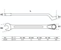 BGS Klíč očkoplochý vyhnutý, 30mm (1)