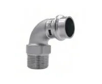 Nerezové lisovací koleno přechodové 90° - 42 x 6/4" - pro topení i pitnou vodu Nerezové lisovací koleno přechodové 90° - 42 x 6/4" - pro topení i pitnou vodu