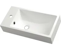 SAPHO ARIANA umývátko, litý mramor, 50x25cm, baterie vlevo, bílá