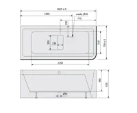 POLYSAN MARLENE CURVE L MONOLITH obdélníková vana 165x75x63cm, bílá/černá (4)