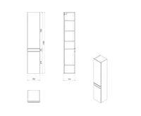 SAPHO SITIA skříňka vysoká 35x172x32cm, 2x dvířka, levá/pravá, borovice rustik (3)