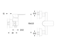 AQUALINE DAPHNE nástěnná sprchová baterie, chrom (4)