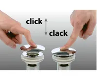 BRUCKNER Umyvadlová výpust 5/4“, click-clack, velká zátka, 32-52mm, ABS/chrom (2)