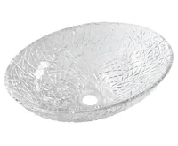 SAPHO PURUS skleněné gravírované umyvadlo na desku, 50x36cm, čirá SAPHO PURUS skleněné gravírované umyvadlo na desku, 50x36cm, čirá