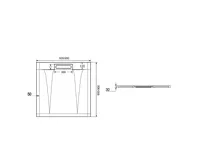 Čtvercová sprchová vanička, 90x90x3 cm,včetně sifonu, bez nožiček, litý mramor (1)