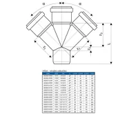 HTDA dvojitá odbočka 67°30 - DN110/110 (1)
