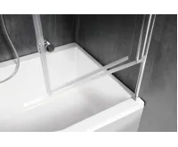 POLYSAN ODESSA vanová zástěna s pneumatickým zdvihem, š. 970mm, stříbrná, čiré sklo (4)