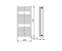 AQUALINE TONDI-E elektrické otopné těleso rovné 600x970 mm, 400 W, bílá (6)