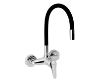 NOVASERVIS Dřezová baterie s elastickým ramenem 150mm, černá-chrom - 94480,0C