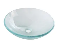 SAPHO ICE skleněné umyvadlo na desku Ø 42cm, čirá s pískováním