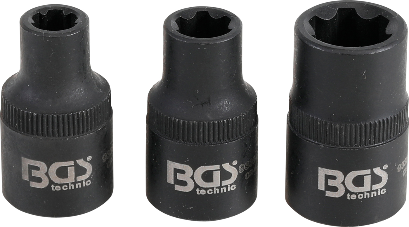 Bgs hlavice nástrčné 1/2" ribe m6s, m8s, m12s, sada 3 díly
