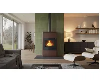 HS Flamingo Krbová kamna AQUAFLAM ® 25 s výměníkem - hnědá - sametová, automatická regulace (17)