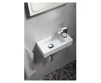 SAPHO ZOE keramické umývátko 37x18 cm, otvor pro baterii vpravo, bílá (1)