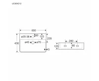 Umyvadlo na desku i zavěšení s přepadem, 600x420x120 mm, keramické (1)