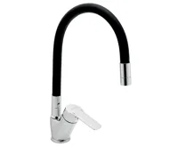 NOVASERVIS Dřezová baterie s černým flexi ramenem Metalia 54, chrom - 54014F,0C