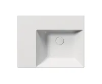 GSI KUBE X keramické umyvadlo 60x47cm, s odkládací plochou vlevo, bez otvoru, bílá mat (5)