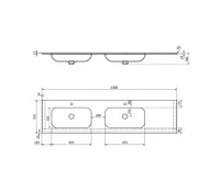 SAPHO ARUBA dvojumyvadlo, Rockstone, 230x51,5cm, levé, bílá mat (6)