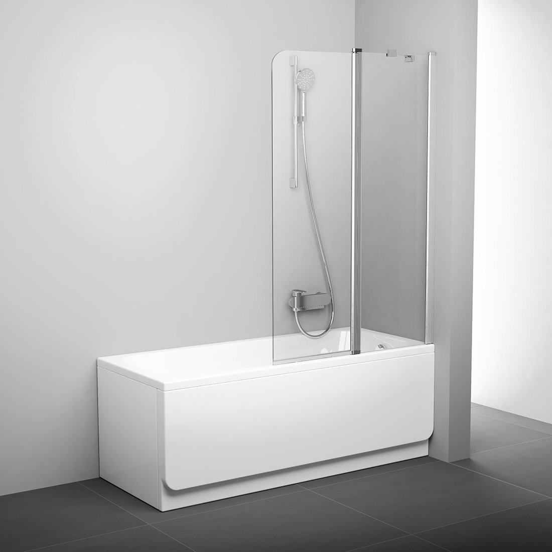 Ravak vanová zástěna cvs2-100 r satin+transparent