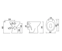 CREAVIT WC mísa stojící, 36x47cm, zadní odpad, bílá (2)