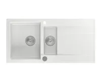 SAPHO Granitový vestavný dřez s odkapem a vaničkou, 100x50cm, bílá SAPHO Granitový vestavný dřez s odkapem a vaničkou, 100x50cm, bílá