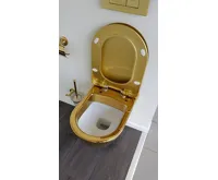 CREAVIT PAULA závěsná WC mísa, 35,5x50cm, zlatá (7)