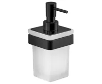 GEDY SAMOA dávkovač mýdla 170ml, mléčné sklo, černá mat GEDY SAMOA dávkovač mýdla 170ml, mléčné sklo, černá mat