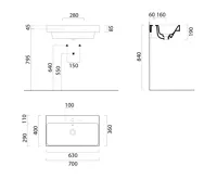 GSI NUBES keramické umyvadlo 70x40cm, bez otvoru, bílá ExtraGlaze (5)