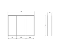 SAPHO BATU galerka 80x71x15cm, 2x LED osvětlení, bílá lesk (9)