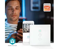 TUYA / SmartLife Nástěnný vypínač pro rolety, žaluzie, Smart Zigbee WIFIWC10WT, sklo, bílá (7)