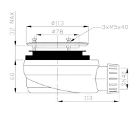 GELCO GELCO vaničkový sifon, průměr 90mm, DN40, nízký, pro vaničky s krytem (2)
