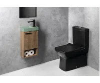 SAPHO PICCOLINO betonové umývátko 30,8x17cm, baterie vpravo, zelená mat (6)