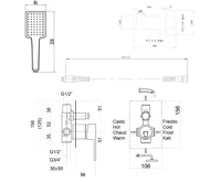 SAPHO SPECTRE podomítkový sprchový set s pákovou baterií, 2 výstupy, černá mat (2)